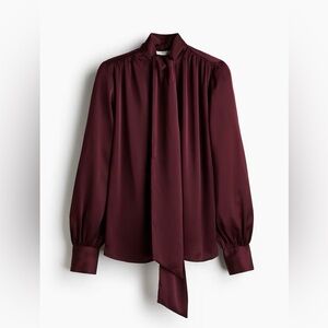 H&M Deep Burgundy Silk like Shirt